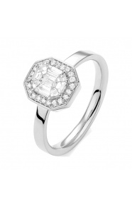 Anillo de oro blanco de 18 Kt con diamantes de 0,53 ct
