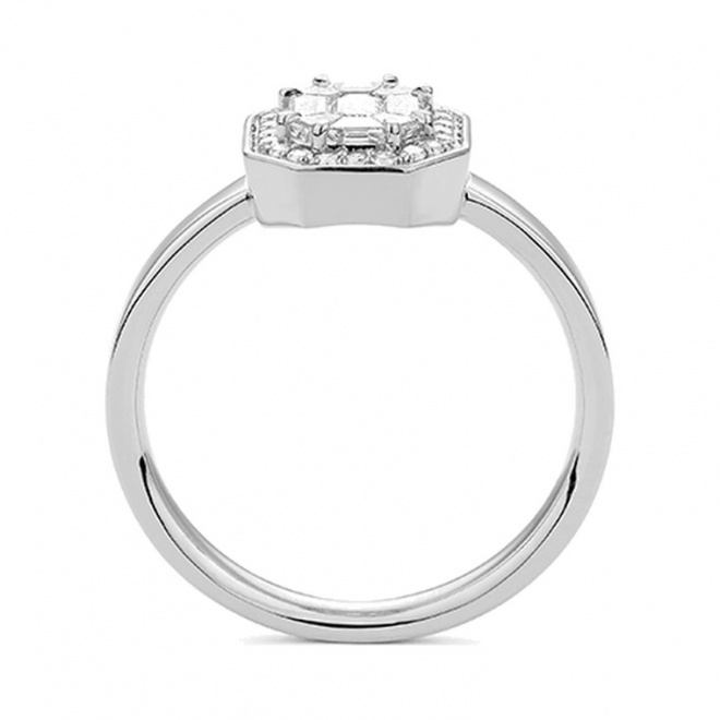 Anillo de oro blanco de 18 Kt con diamantes de 0,53 ct
