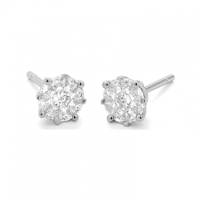 Pendientes de oro blanco de 18 Kt