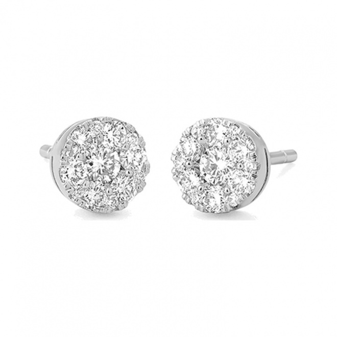 Pendientes de oro blanco de 18 Kt