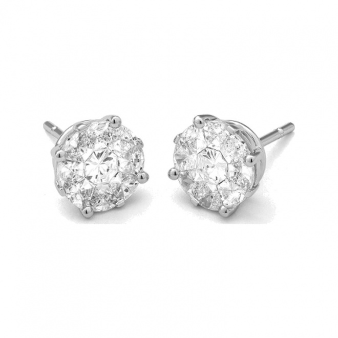 Pendientes de oro blanco de 18 Kt