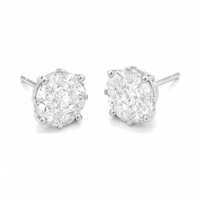Pendientes de oro blanco de 18 Kt
