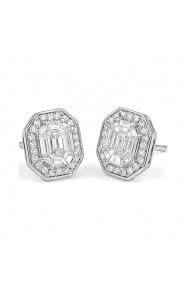 Pendientes de oro blanco de 18 Kt con diamantes de 1,02 ct
