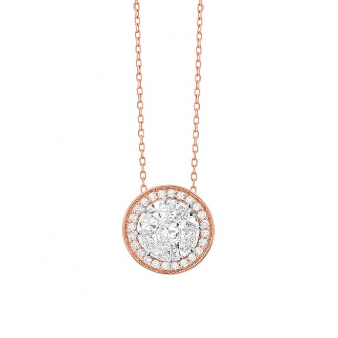 Colgante de oro de 18 Kt con diamantes de 0,46 a 0,68 ct