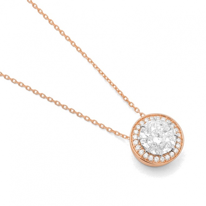 Colgante de oro de 18 Kt con diamantes de 0,46 a 0,68 ct