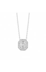 Colgante de oro blanco de 18 Kt con diamantes de 0,51 ct