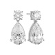 Pendientes Largos de oro blanco de 18 Kt con diamantes talla pera de 6,03 ct