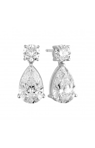 Pendientes Largos de oro blanco de 18 Kt con diamantes talla pera de 6,03 ct