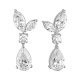Pendientes Largos de oro blanco de 18 Kt con diamantes talla pera de 3,85 ct