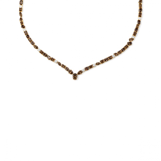 Collar de oro amarillo de 18 Kt con diamantes talla esmeralda de 29,50 ct