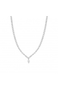Collar de oro blanco de 18 Kt con diamantes talla marquesa de 23,70 ct