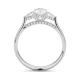 Anillo Tresillo de oro blanco de 18 Kt con diamantes talla oval de 1,09 ct