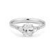 Anillo Tresillo de oro blanco de 18 Kt con diamantes talla oval de 1,30 ct