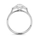 Anillo Tresillo de oro blanco de 18 Kt con diamantes talla oval de 0,82 ct