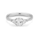 Anillo Tresillo de oro blanco de 18 Kt con diamantes talla oval de 0,80 ct