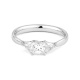 Anillo Tresillo de oro blanco de 18 Kt con diamantes talla princesa de 0,80 ct