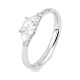 Anillo Tresillo de oro blanco de 18 Kt con diamantes talla princesa de 0,70 ct