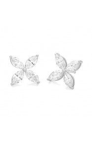 Pendientes de oro blanco de 18 Kt con diamantes talla marquesa de 2,65 ct
