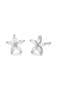 Pendientes de oro blanco de 18 Kt con diamantes talla marquesa de 0,50 ct