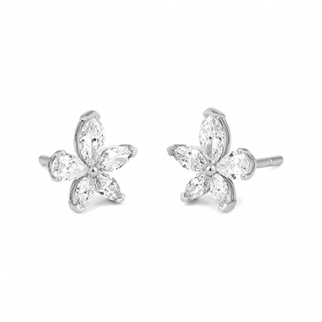 Pendientes de oro blanco de 18 Kt con diamantes talla marquesa de 1,10 ct