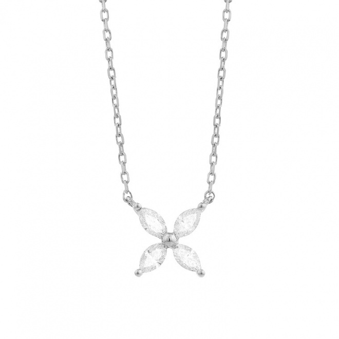 Colgante de oro blanco de 18 Kt con diamantes talla marquesa de 0,18 a 0,95 ct