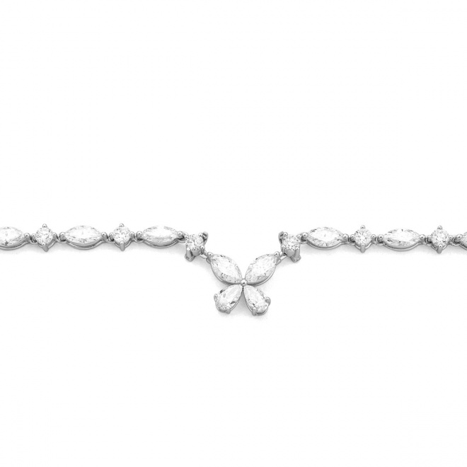 Collar de oro blanco de 18 Kt con diamantes talla marquesa de 13,72 ct
