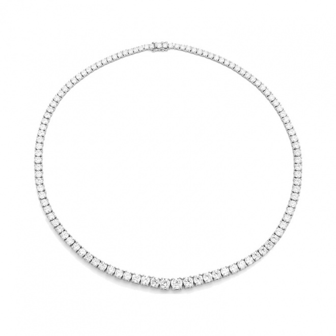 Collar Rivière de oro blanco de 18 Kt con diamantes de 22,00 ct