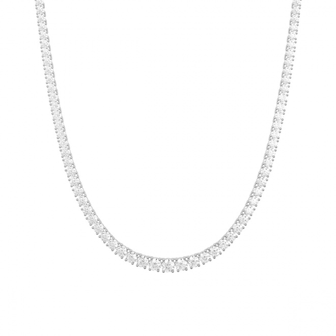 Collar Rivière de oro blanco de 18 Kt con diamantes de 24,45 ct