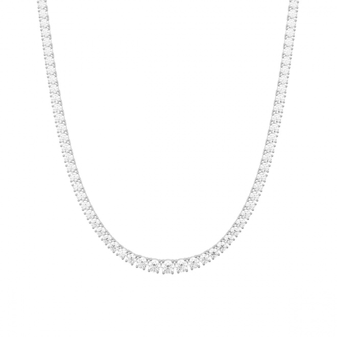 Collar Rivière de oro blanco de 18 Kt con diamantes de 28,50 ct