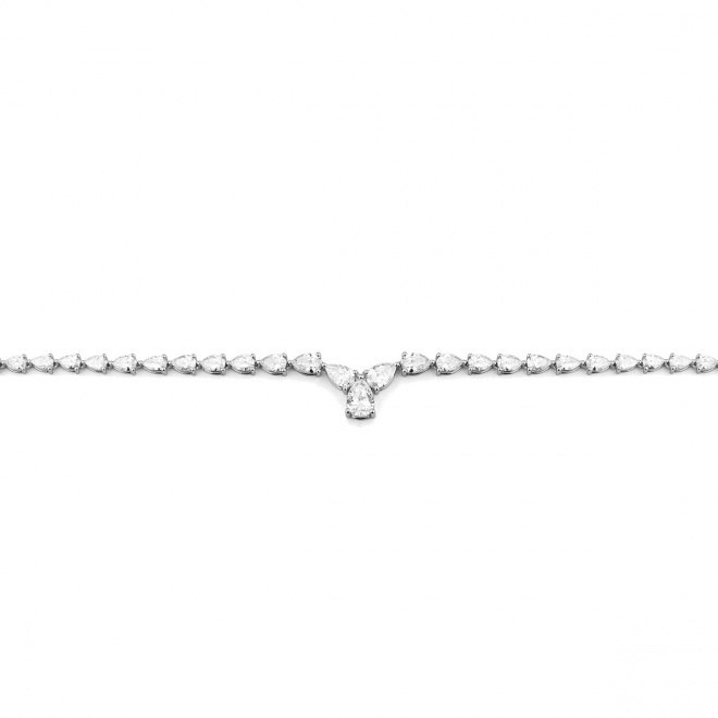 Collar de oro blanco de 18 Kt con diamantes talla pera de 13,49 ct