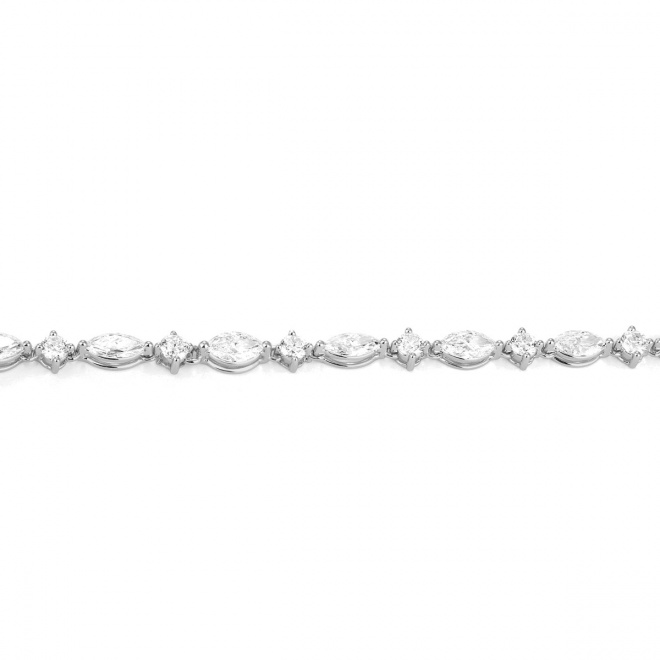 Collar de oro blanco de 18 Kt con diamantes talla marquesa de 12,55 ct