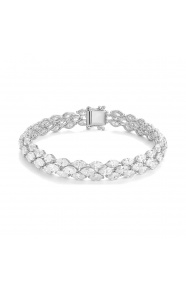 Pulsera de oro blanco de 18 Kt con diamantes talla marquesa de 15,25 ct
