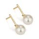 Pendientes Largos de oro amarillo de 18 Kt con diamantes de 0,08 ct