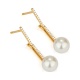 Pendientes Largos de oro amarillo de 18 Kt con diamantes de 0,15 ct