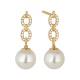 Pendientes Largos de oro amarillo de 18 Kt con diamantes de 0,12 ct