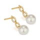 Pendientes Largos de oro amarillo de 18 Kt con diamantes de 0,12 ct