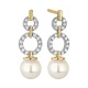 Pendientes Largos de oro de 18 Kt con diamantes de 0,14 ct