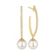 Pendientes Largos de oro amarillo de 18 Kt con diamantes de 0,19 ct