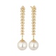 Pendientes Largos de oro amarillo de 18 Kt con diamantes de 0,32 ct