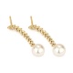 Pendientes Largos de oro amarillo de 18 Kt con diamantes de 0,32 ct