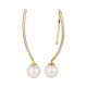 Pendientes Largos de oro amarillo de 18 Kt con diamantes de 0,22 ct