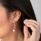 Pendientes Largos de oro amarillo de 18 Kt con diamantes de 0,22 ct