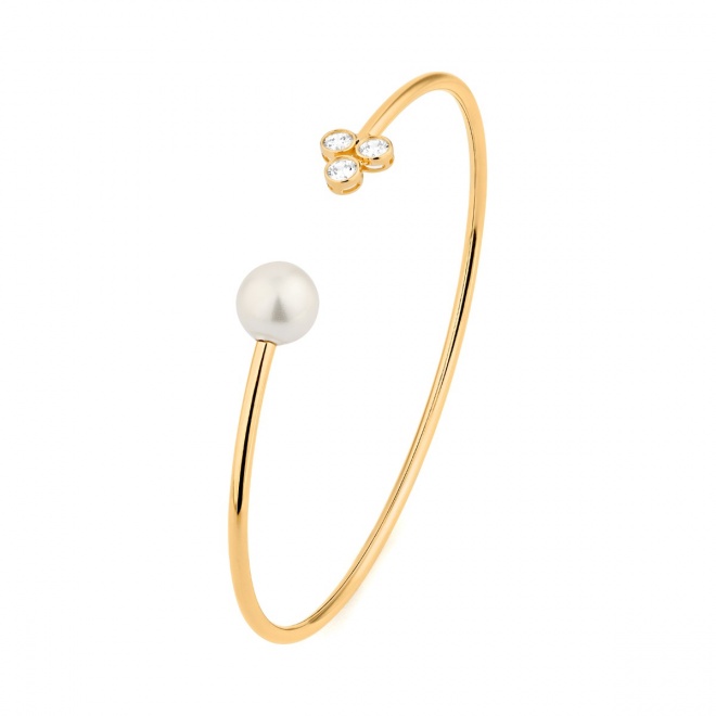 Esclava de oro amarillo de 18 Kt con diamantes de 0,35 ct
