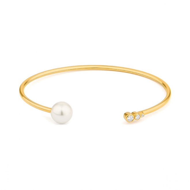 Esclava de oro amarillo de 18 Kt con diamantes de 0,12 ct