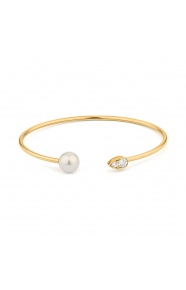 Esclava de oro amarillo de 18 Kt con diamantes de 0,32 ct