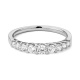 Anillo Media alianza de oro blanco de 18 Kt con diamantes de 0,25 a 1,00 ct