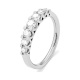 Anillo Media alianza de oro blanco de 18 Kt con diamantes de 0,25 a 1,00 ct
