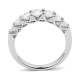 Anillo Media alianza de oro blanco de 18 Kt con diamantes de 0,25 a 1,00 ct