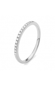 Anillo Media alianza de oro blanco de 18 Kt con diamantes de 0,10 a 0,25 ct