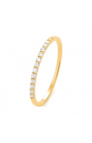 Anillo Media alianza de oro amarillo de 18 Kt con diamantes de 0,13 a 0,54 ct